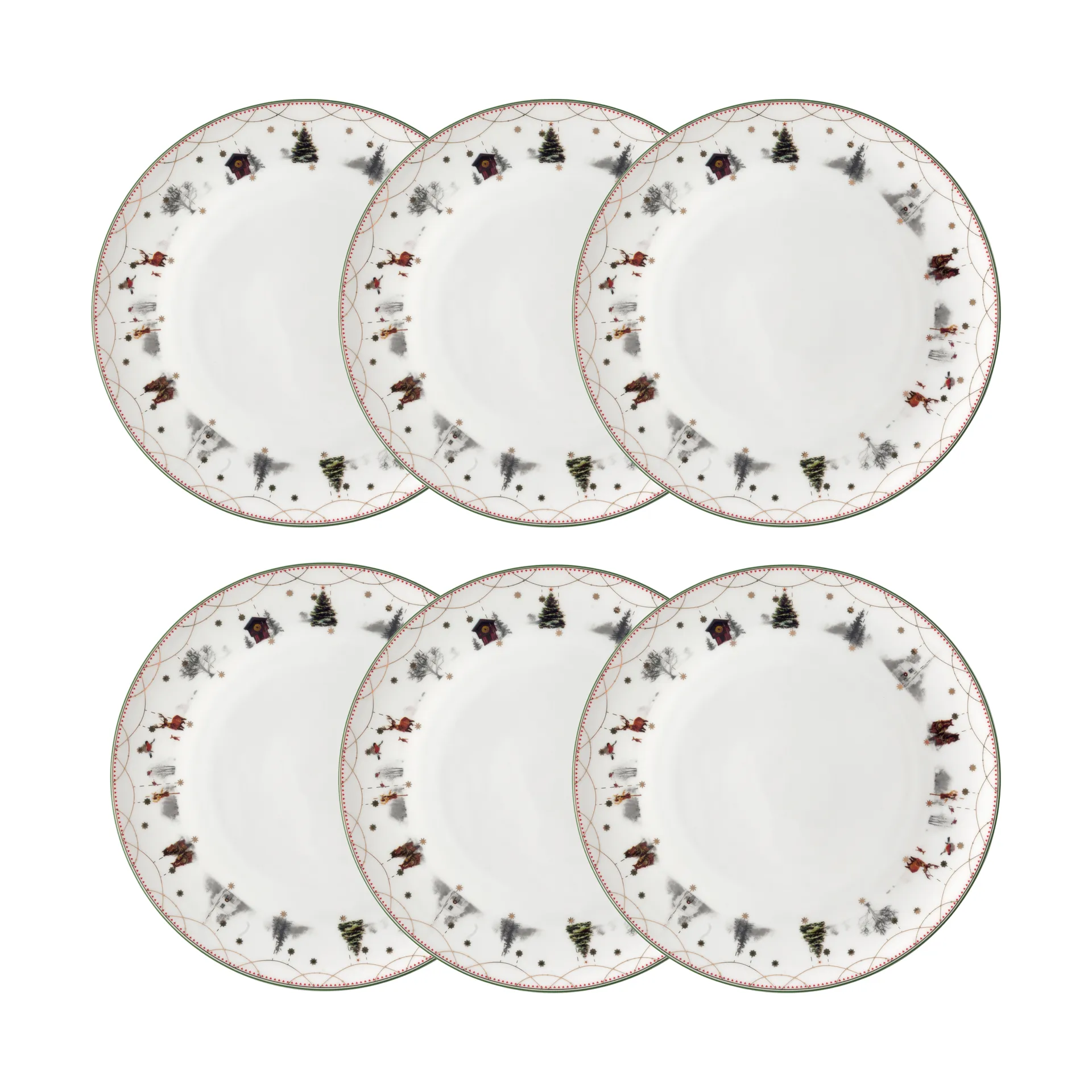 Julemorgen plate Ø20 cm 6-pack,  Wik & Walsøe