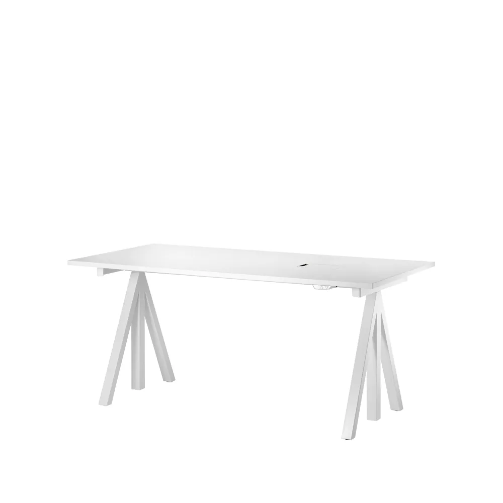 Works base for desk, White, height-adjustable Works