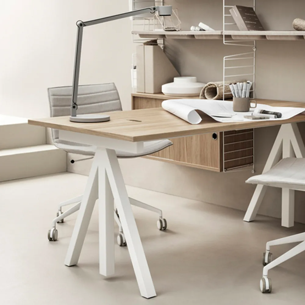 Works desk - oak & white,  Works