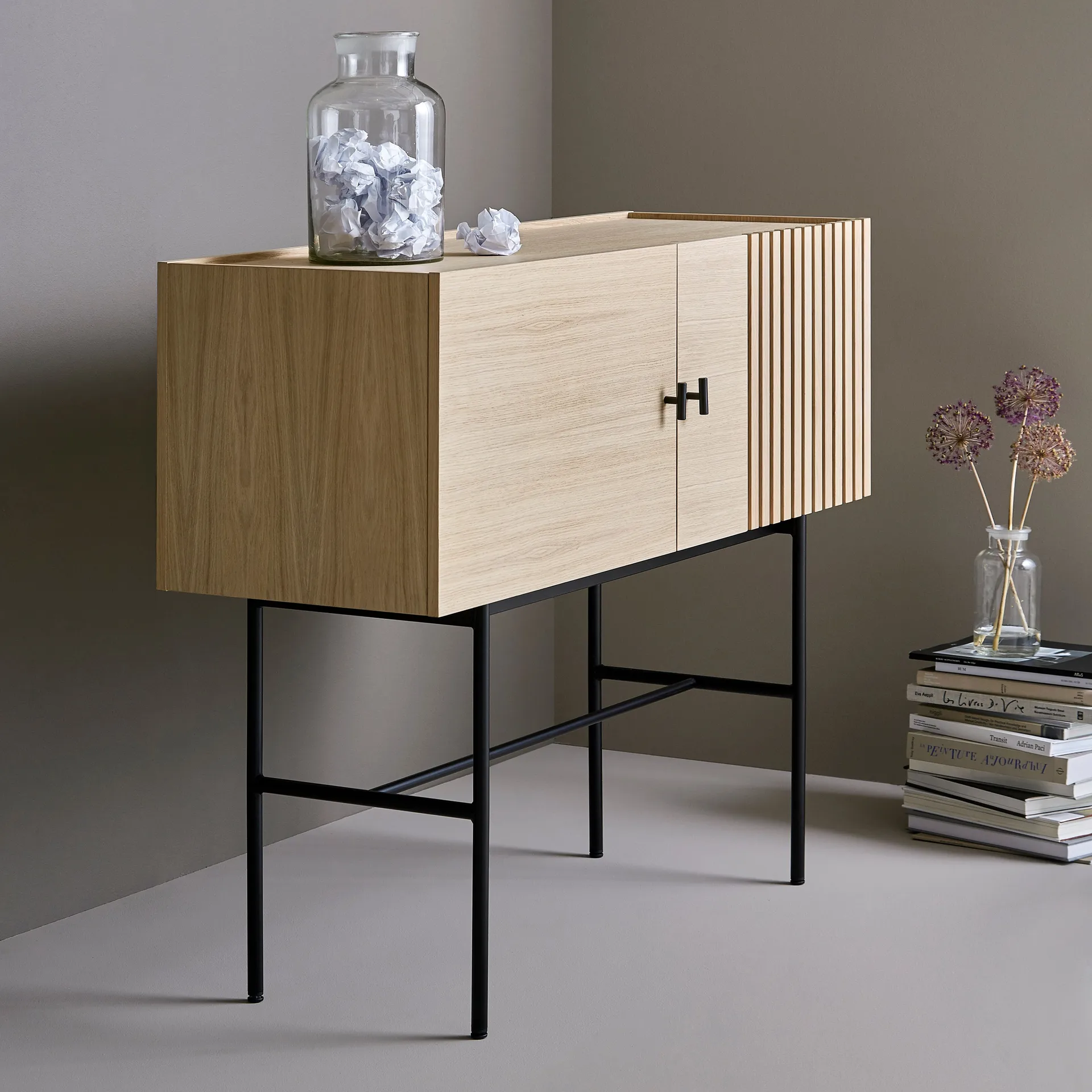 Array side table, 120 cm, White-pigmented oak Woud