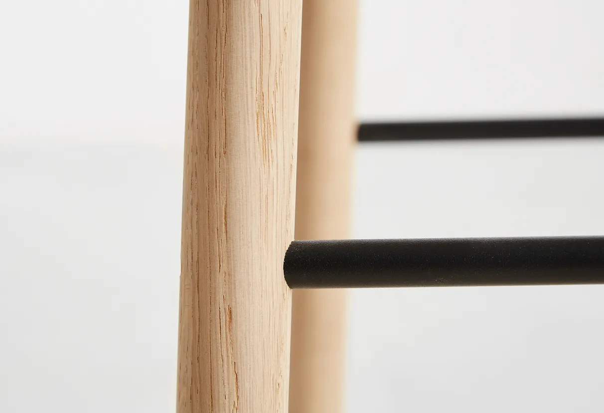 Mono barstool 65 cm, White pigmented oak Woud