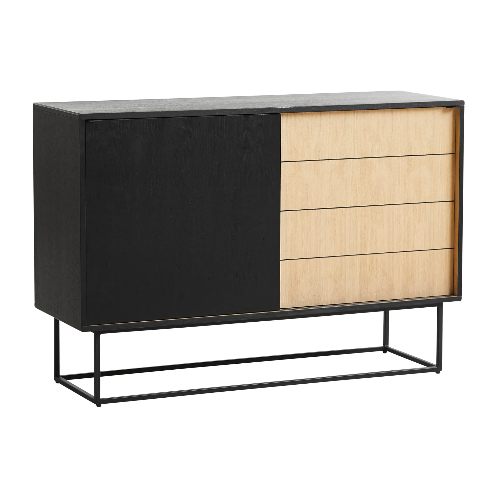 Virka side table, high 120 cm, Black oak Woud
