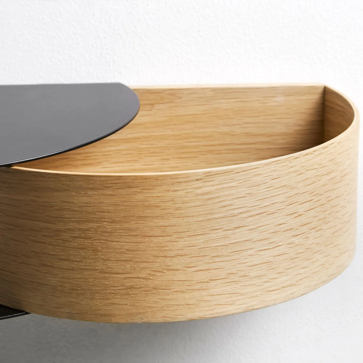 Wallie shelf, black. oak Woud