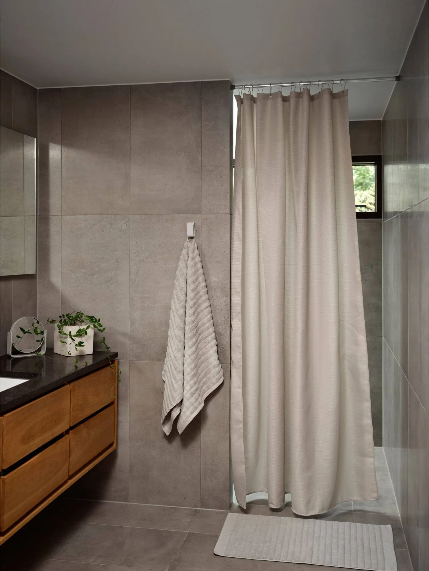 Lux shower curtain, Soft grey, 180x220 cm Zone Denmark