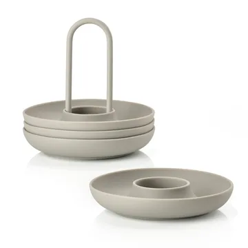 Singles egg cup 4-pack with holder - mud - Zone Denmark