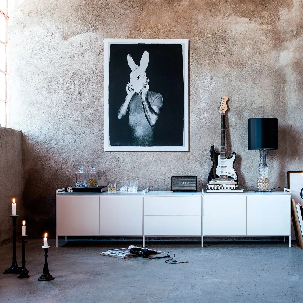 Molto 840 cabinet- modul, White. incl. white metal frame Zweed