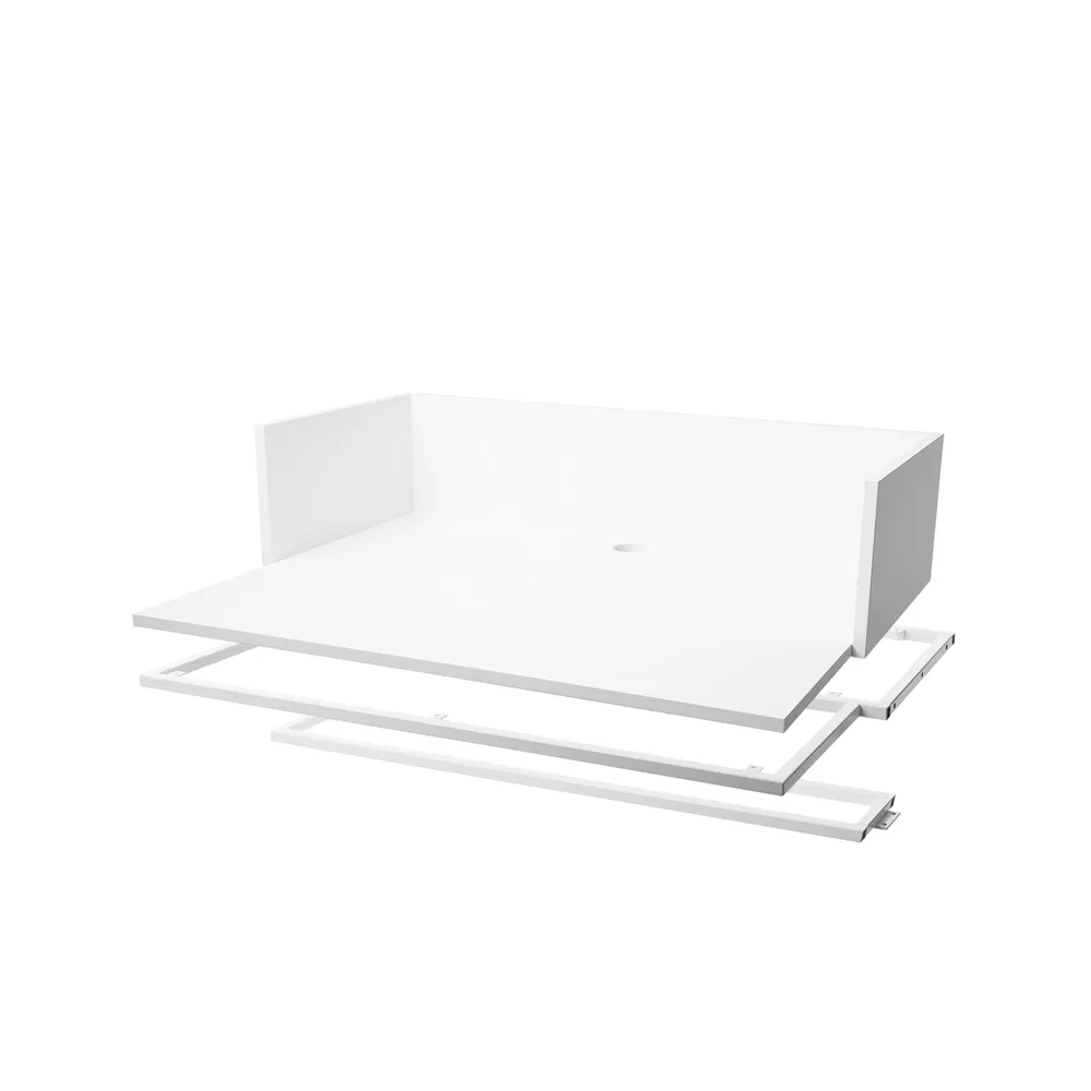 Molto desk module 840, White, incl. white metal frames Zweed