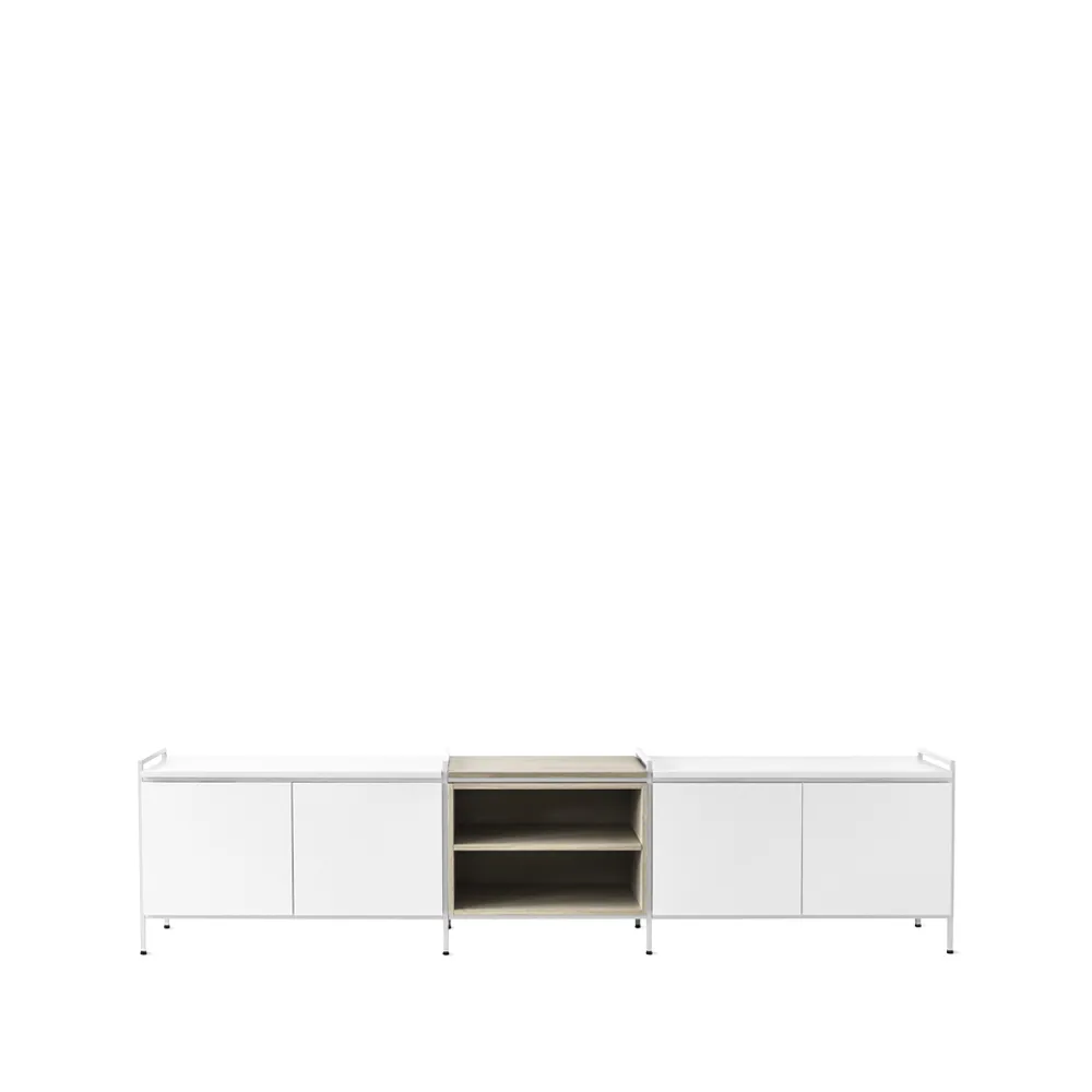 Molto Låg side table, White/oak, 3 sections Zweed