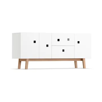 Peep M2 media bench - White. retro. oak stand - Zweed