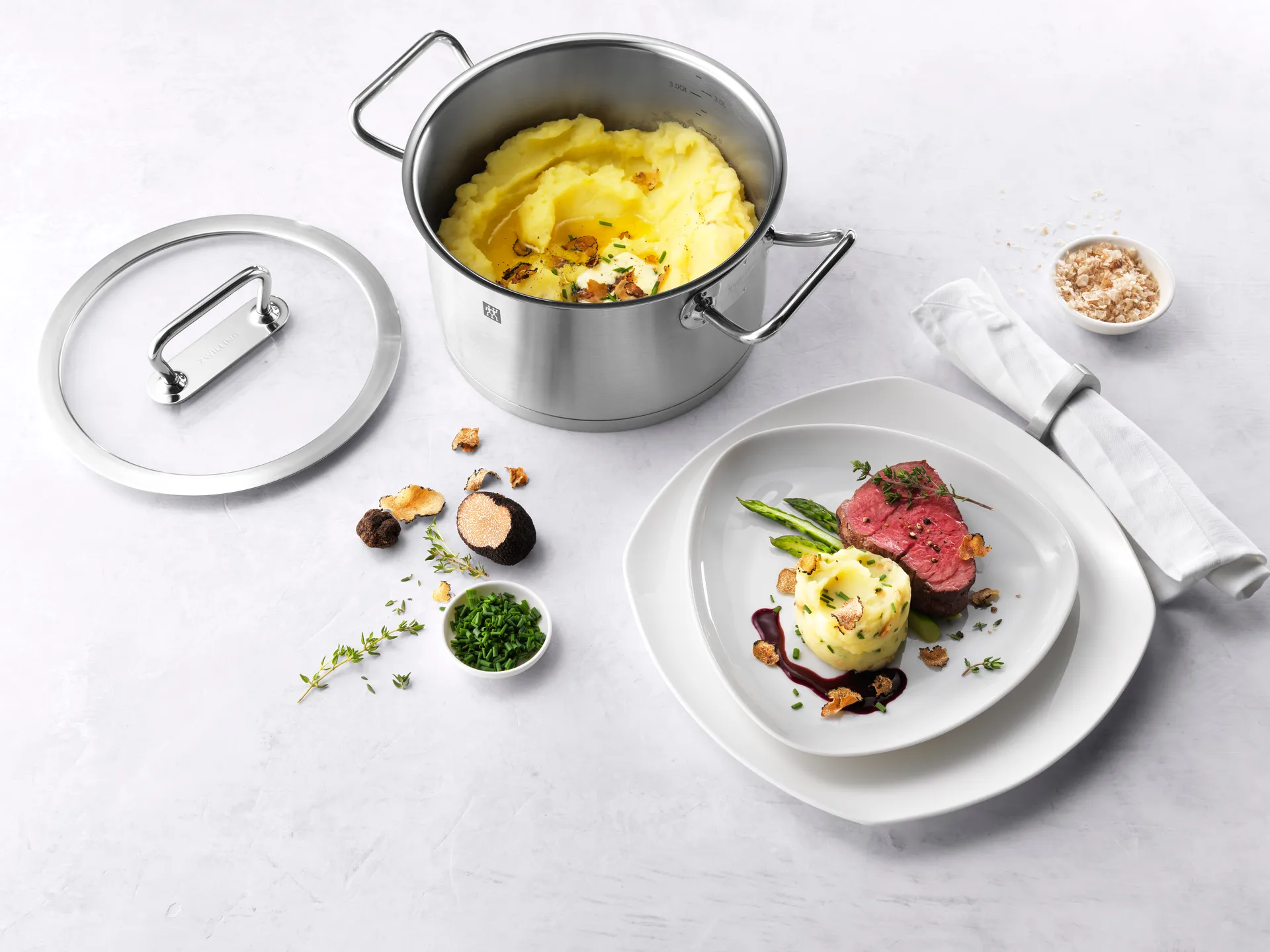 Zwilling pro pot with glass lid stainless steel, 3.1 L Zwilling