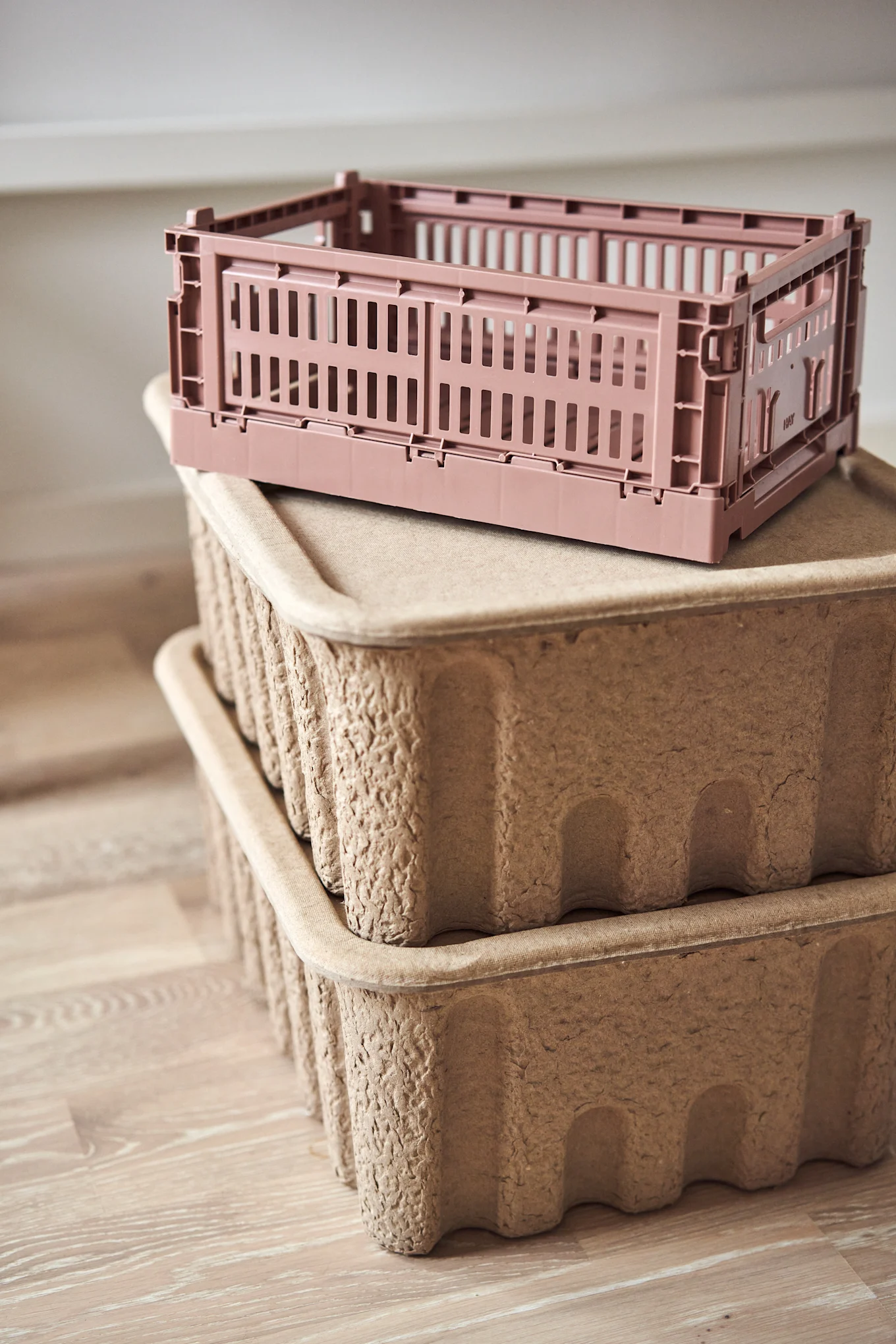 Practical storage is a must in any small home office, decorate with boxes like these paper storage boxes from Ferm Living or the colourful crates from HAY.